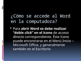 FUNCIONES DE WORD, PRESENTACIÓN DEL PROG | PPTX