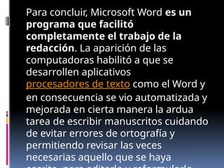 FUNCIONES DE WORD, PRESENTACIÓN DEL PROG | PPTX