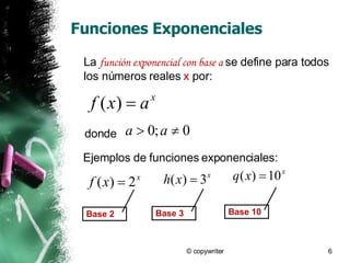 Funciones Exponenciales Y Logaritmicas