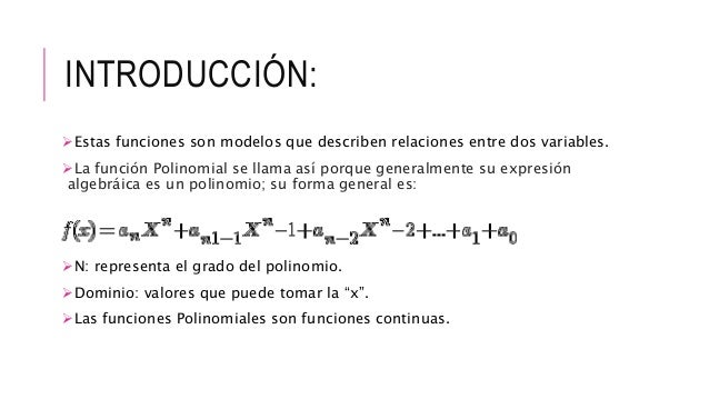 Funciones polinomiales