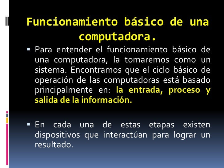 Funciones básicas de una computadora