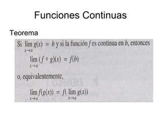 Funciones Continuas
Teorema
 