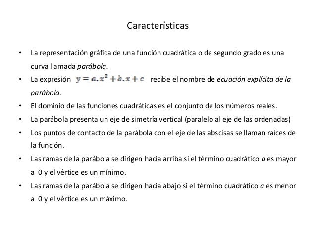 Funciones cuadráticas
