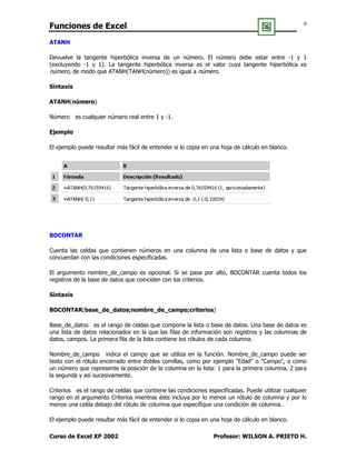 Funciones de excel | PDF