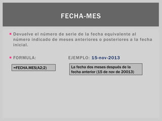 Funciones de fecha y hora ecxel | PPTX