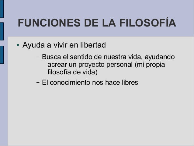 Funciones de la filosofía