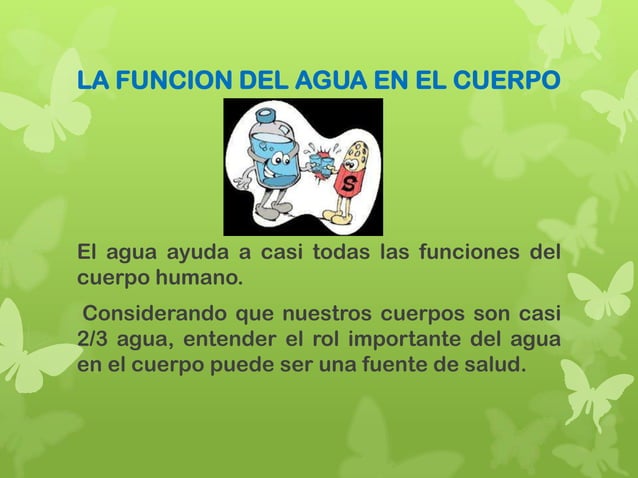 Funciones del agua en nuestro cuerpo