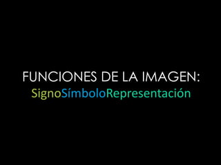 FUNCIONES DE LA IMAGEN:SignoSímboloRepresentación 