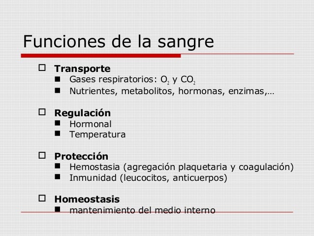 Funciones de la sangre