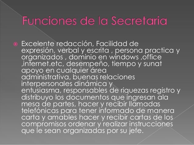 Funciones de la secretaria