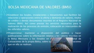 Funciones de las instituciones financieras de México