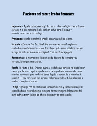 Funciones del cuento las dos hermanas 2