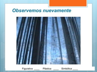 Observemos nuevamente
Figurativa ____ Plástica ____ Simbólica ____
 