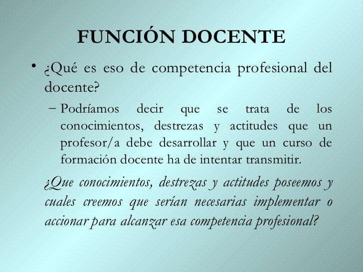 Funciones del docente