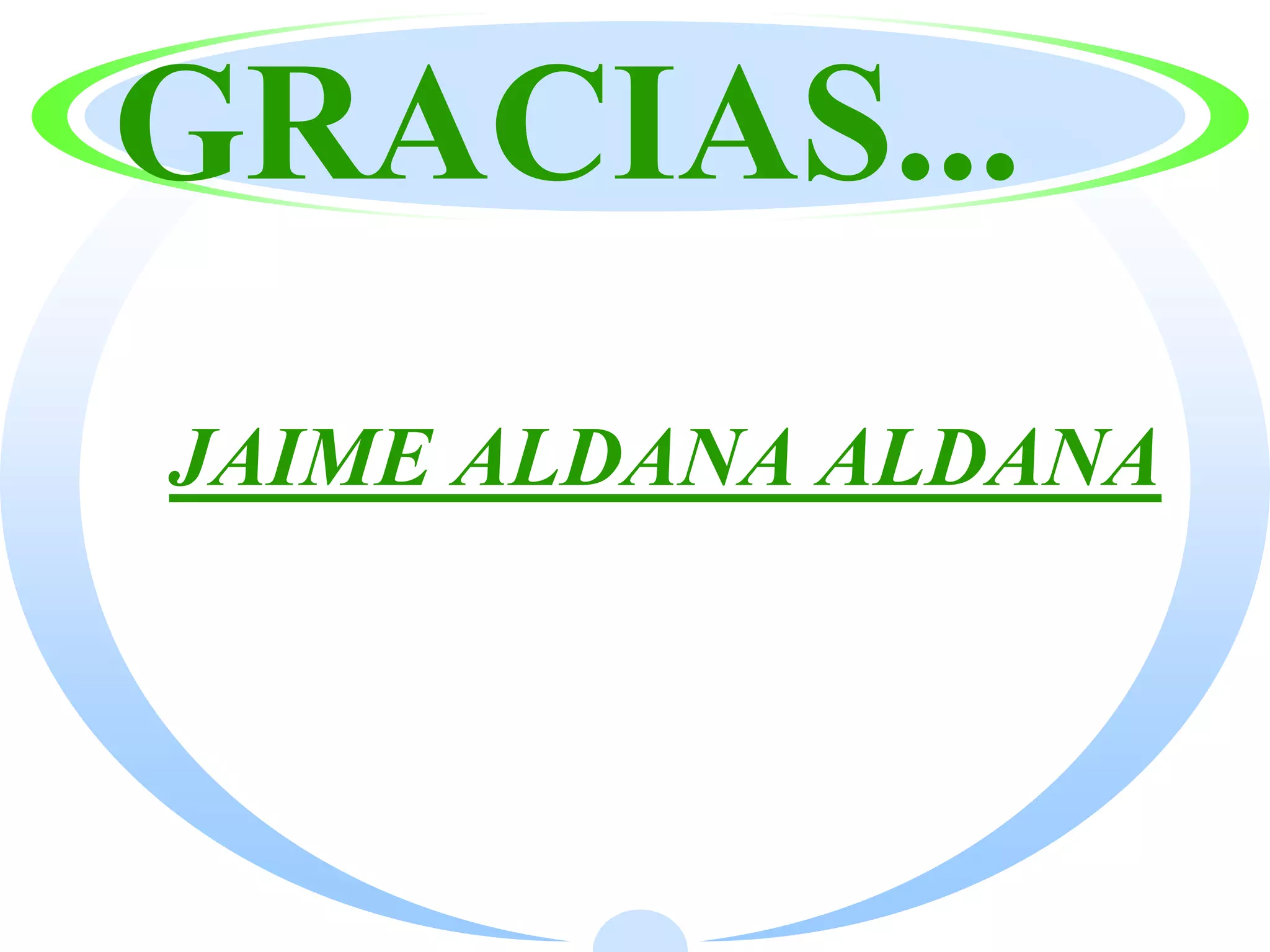 GRACIAS...
JAIME ALDANA ALDANA
 
