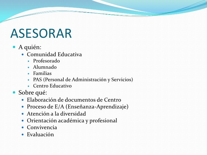 Funciones del Orientador Educativo