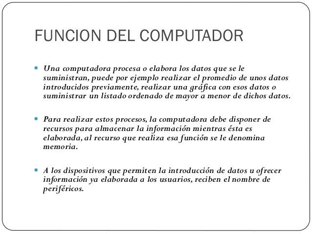 Resultado de imagen para funcion de las computadoras