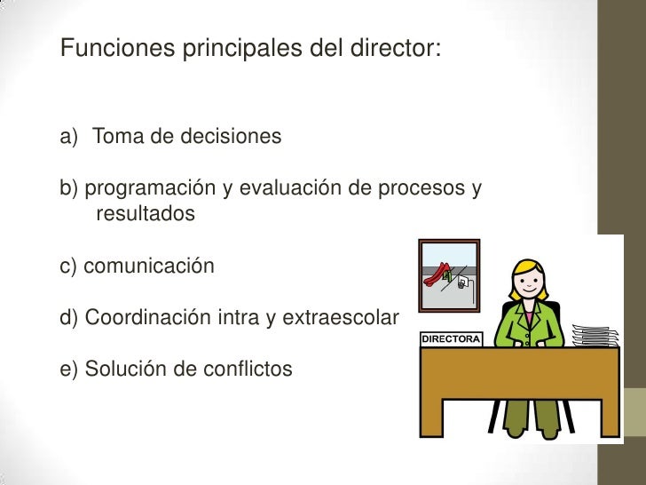 Funciones directivas de una escuela (secundaria y preparatoria)