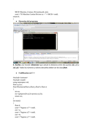 Funcionesen codeblocks ejerciciosresueltos | PDF