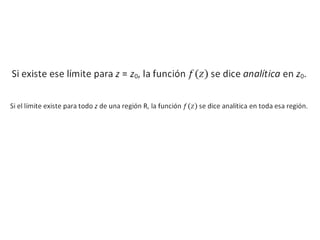 FUNCIONES EN VARIABLES COMPLEJAS resumen | PPTX