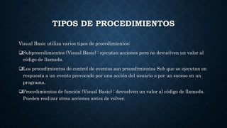 Funciones en visual basic | PPTX