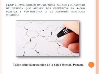 FESP 5: DESARROLLO     DE POLÍTICAS, PLANES Y CAPACIDAD
DE   GESTIÓN   QUE   APOYEN   LOS      ESFUERZOS   EN   SALUD
PÚBL...