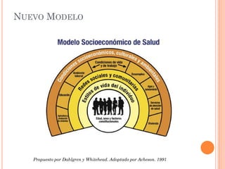 NUEVO MODELO




   Propuesto por Dahlgren y Whitehead. Adoptado por Acheson. 1991
 
