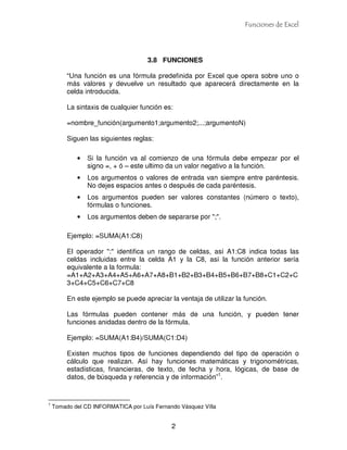 Funciones excel