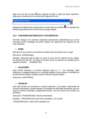 Funciones excel