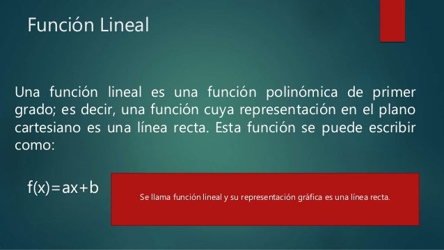 Funciones Lineales (Conceptos, ejemplos y tareas)