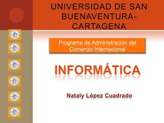 UNIVERSIDAD DE SAN
  BUENAVENTURA-
    CARTAGENA
 Programa de Administración del
     Comercio Internacional
 