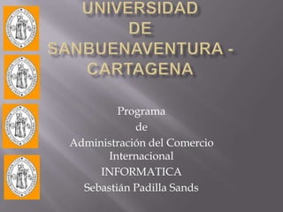 Programa
            de
Administración del Comercio
       Internacional
     INFORMATICA
  Sebastián Padilla Sands
 