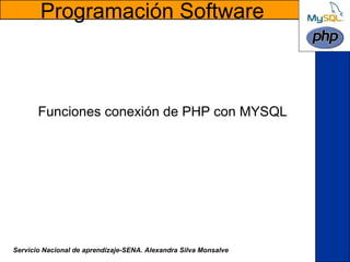 Funciones conexión de PHP con MYSQL 
