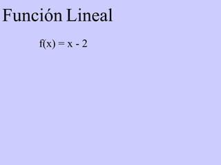 Función   Lineal f(x) = x - 2 