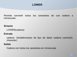 Funciones Útiles Oracle/SQL | ODP