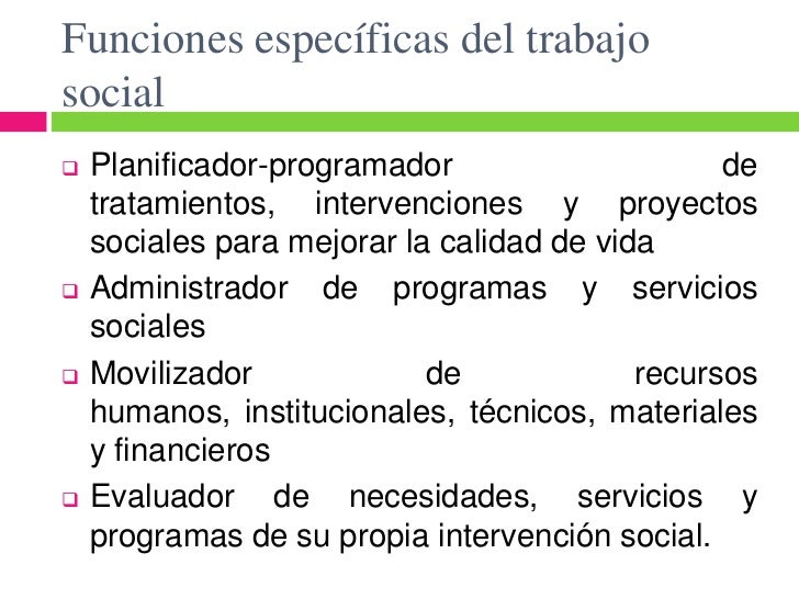 Funciones y principios del trabajador social