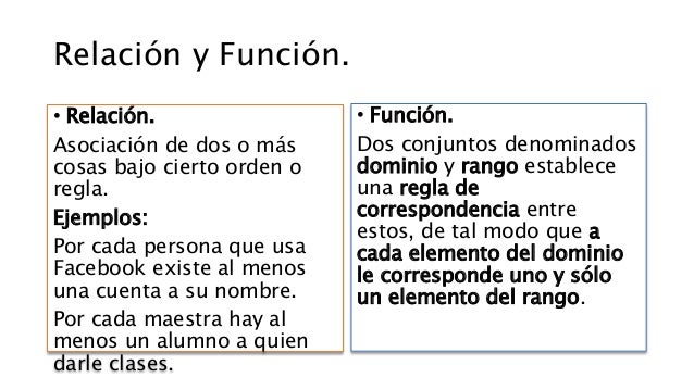 Funciones y relaciones