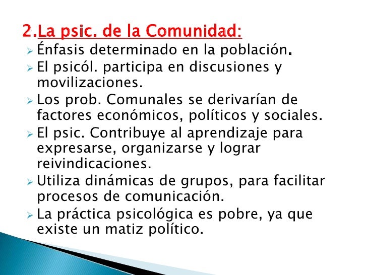 Funciones y rol del psicologo comunitario