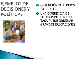 OBTENCIÓN DE FONDOS EXTERNOS. UNA DIFERENCIA DE MEDIO PUNTO EN UNA TASA PUEDE ORIGINAR GRANDES EROGACIONES. 