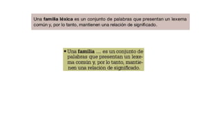lexema y familias lexicas