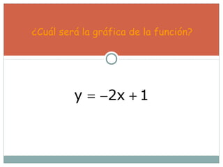 ¿Cuál será la gráfica de la función?
y 2x 1= − +
 