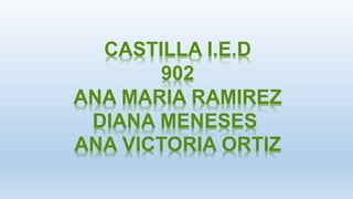 CASTILLA I.E.D
902
ANA MARIA RAMIREZ
DIANA MENESES
ANA VICTORIA ORTIZ
 