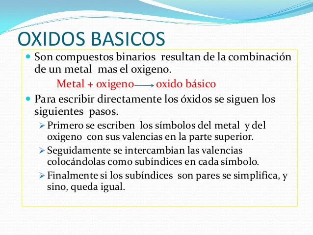 Funcion oxido