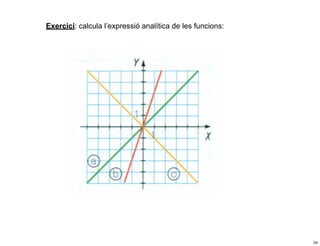 Exercici: calcula l’expressió analítica de les funcions:




                                                           34
 