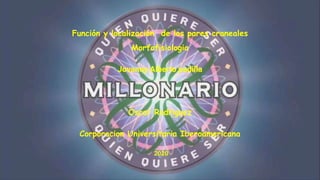 Función y localización de los pares craneales
Morfofisiologia
Jovanny Alberto padilla
Oscar Rodriguez
Corporacion Universitaria Iberoamericana
2020
 