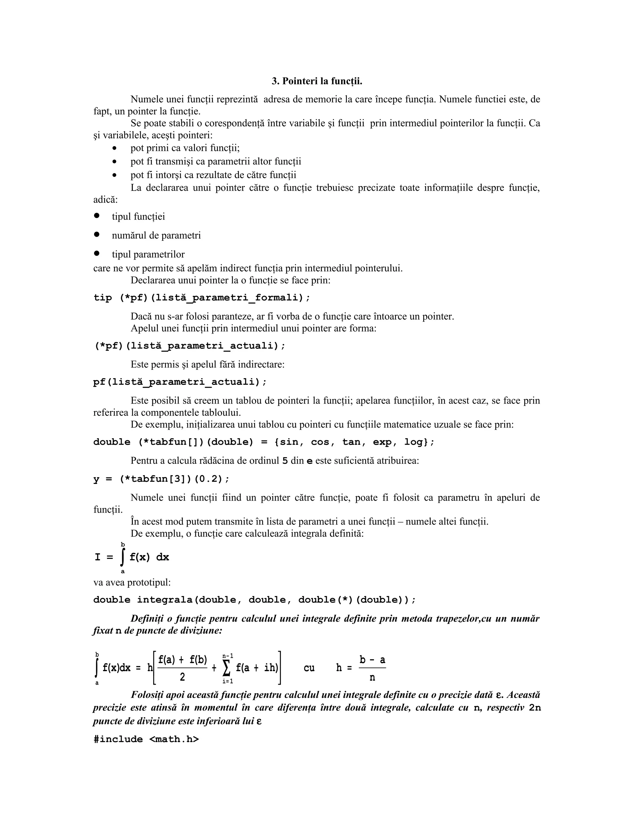 Functii, tablouri si pointeri in c si c++ | DOC