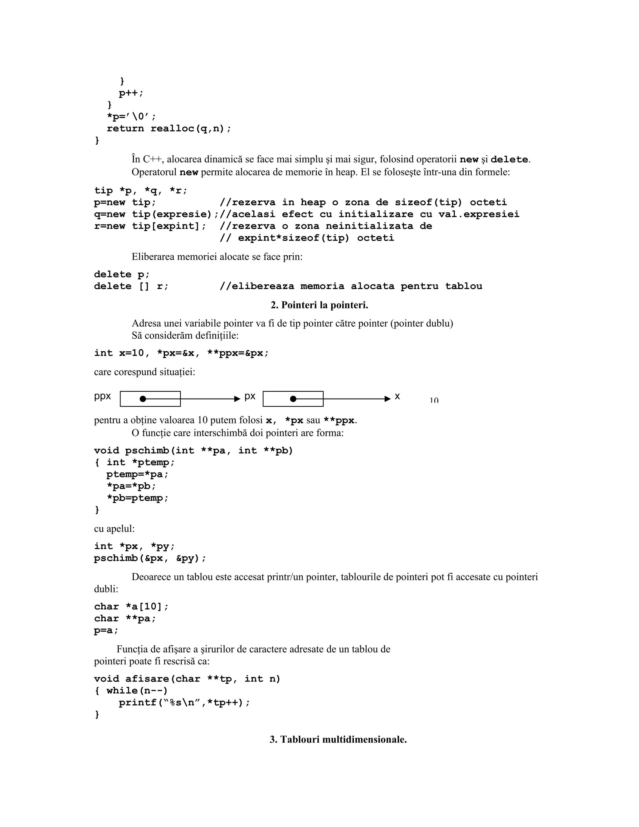 Functii, tablouri si pointeri in c si c++ | DOC