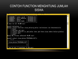 membuat function dalam mysql | PPTX