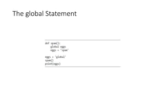 The global Statement
 