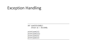 Exception Handling
 